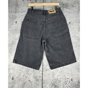 Vintage Y2K Baggy Long Loose Utility Jorts Black 32